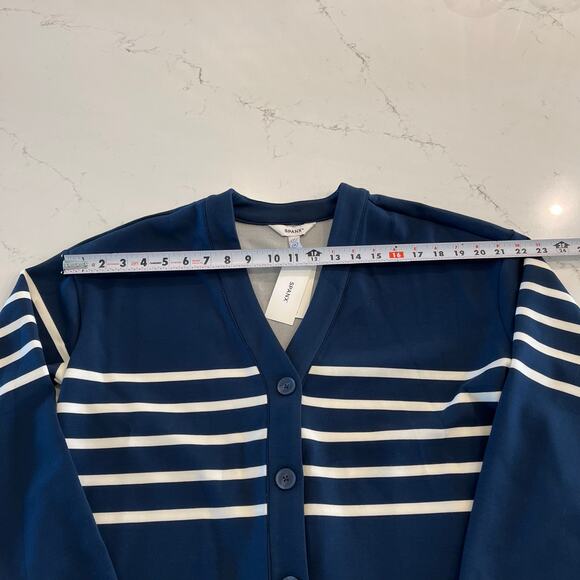 NWT Spanx Air Essentials Striped Cardigan Sweater Navy and White - Picture 9 of 11